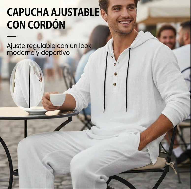 Adrián - Conjunto de sudadera con capucha y pantalón holgado