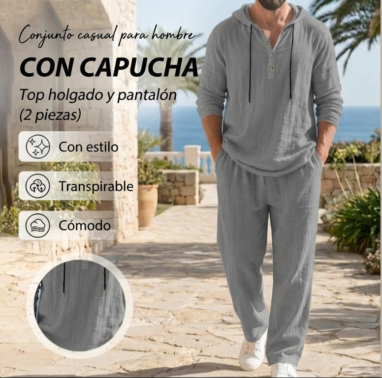 Adrián - Conjunto de sudadera con capucha y pantalón holgado