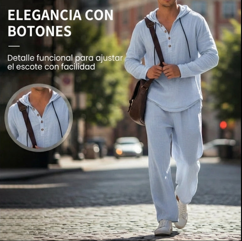 Adrián - Conjunto de sudadera con capucha y pantalón holgado