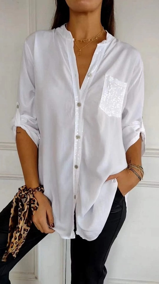 Leire - Camisa con lentejuelas