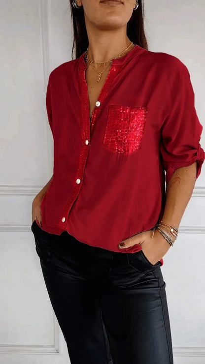 Leire - Camisa con lentejuelas