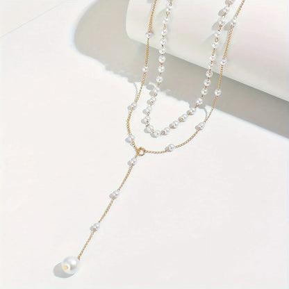 Collar de perlas en capas