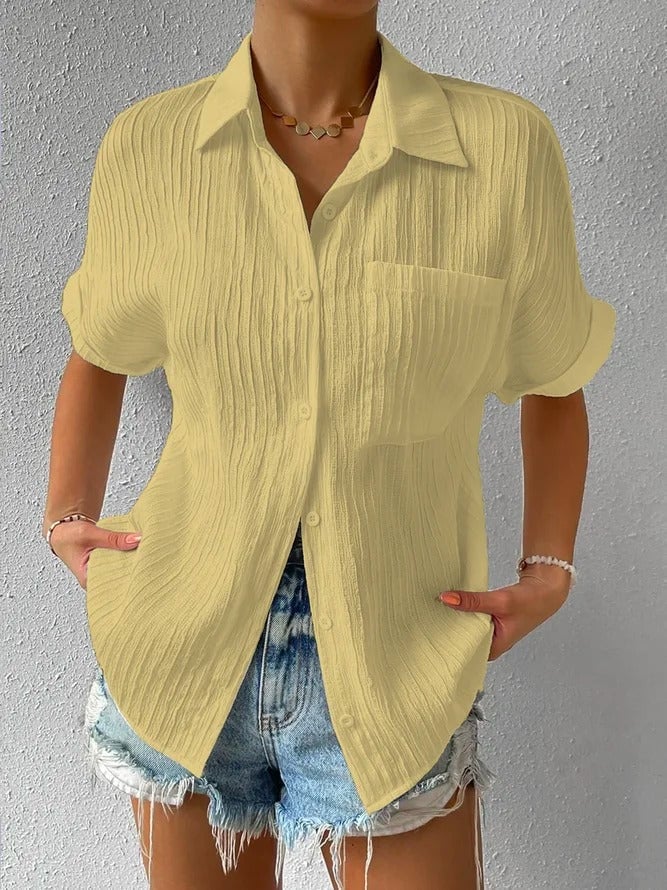 Carmen - Blusa casual suelta con botones
