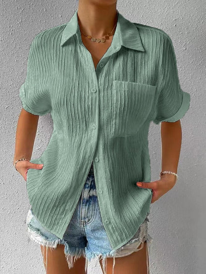 Carmen - Blusa casual suelta con botones