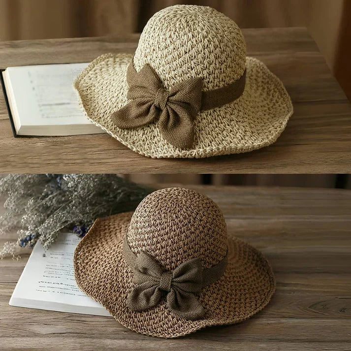 Lucía - Sombrero de paja con lazo retro