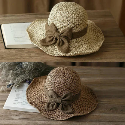 Lucía - Sombrero de paja con lazo retro