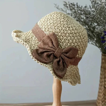 Lucía - Sombrero de paja con lazo retro