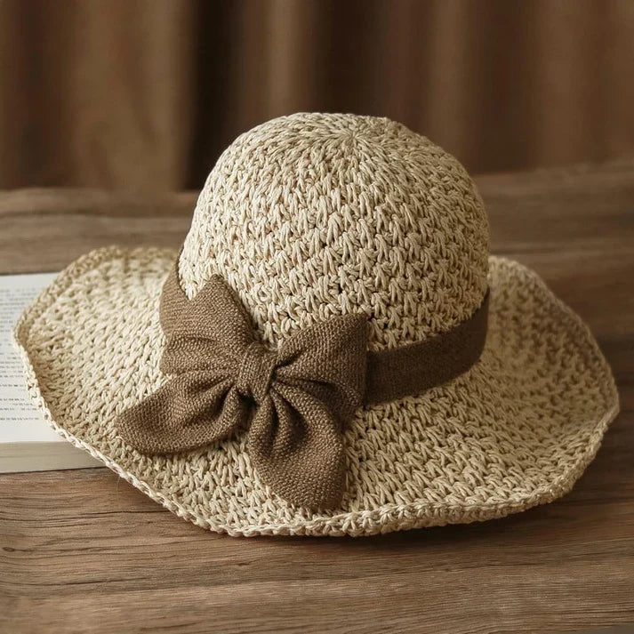 Lucía - Sombrero de paja con lazo retro