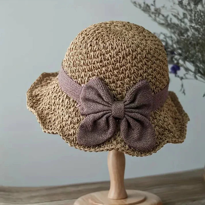 Lucía - Sombrero de paja con lazo retro